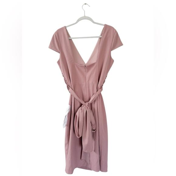 Dress the Population Dana Wrap Waist Cocktail Dress Mauve Size XL NWT - Picture 2 of 14